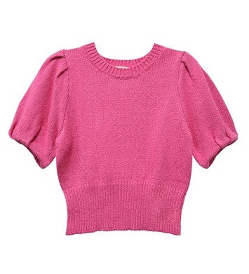 Fifteen Twenty Harvey Pleated Sleeve Sweater - Pink