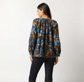 Ann Mashburn Ariana Blouse - Abstract Habotai