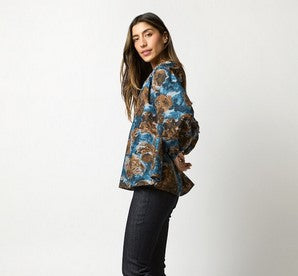 Ann Mashburn Ariana Blouse - Abstract Habotai