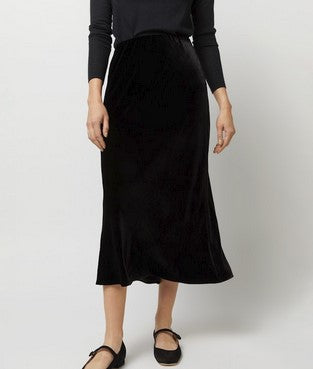 Ann Mashburn Mare Velvet Skirt - Black