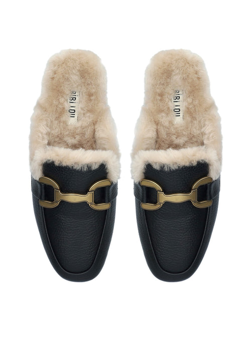 BiBi Lou Fur Loafers - Black