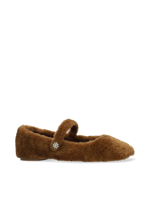 BiBi Lou Fur Ballet Flat - Tan