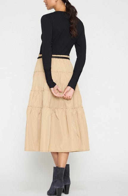 Brochu Walker Ava Tiered Dress - Camel Combo