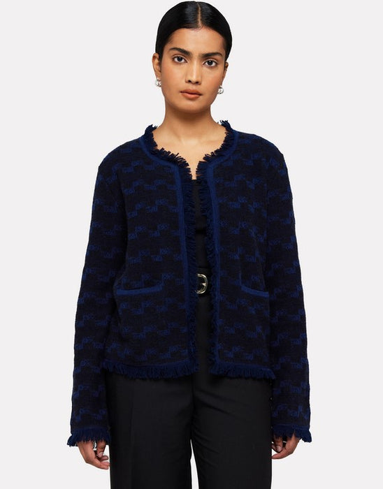 Brodie Cashmere Gabriella Stitch Jacket - Navy/Black