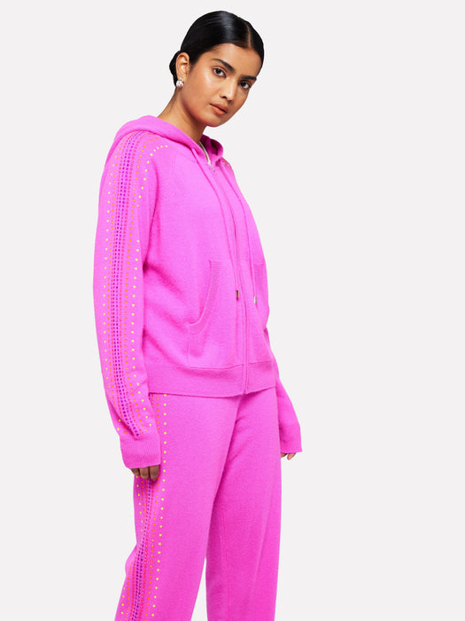 Brodie Cashmere Stardust Sleeve Hoodie - Pink