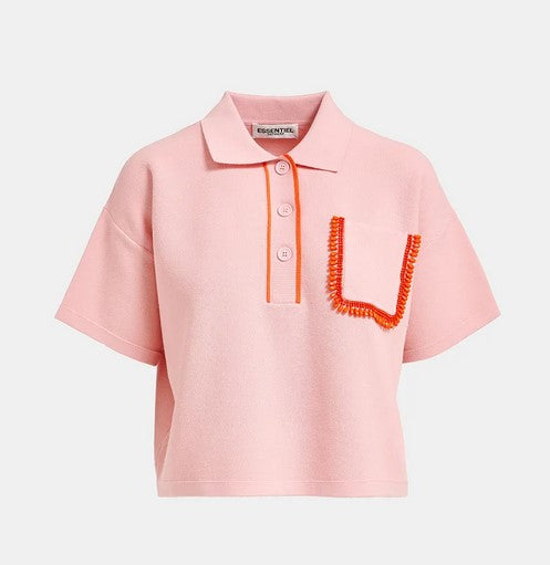 Essentiel Antwerp Flame Polo Shirt - Light Pink