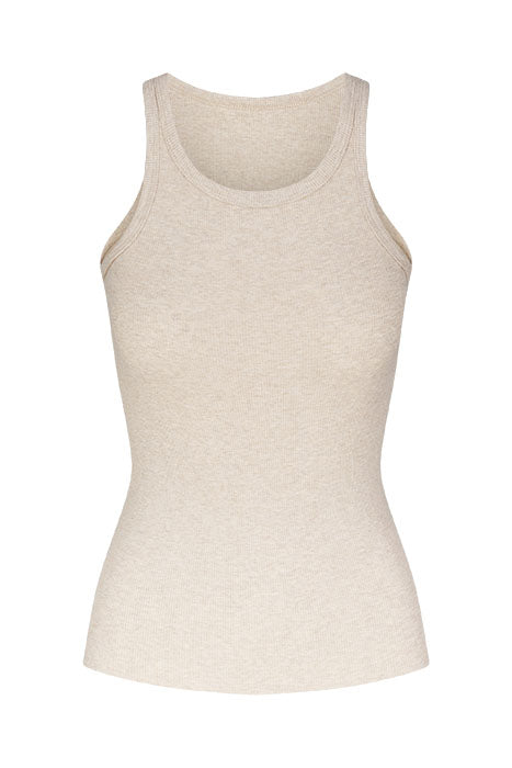 Eterne Hig Neck Tank - Heather Oatmeal