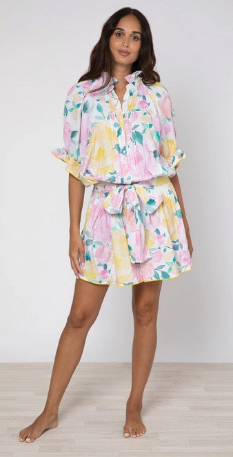 Juliett Dunn Blouson Dress - Peony