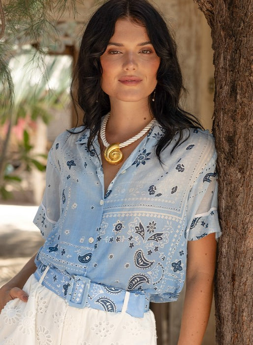 Miss June India Shirt - Blue