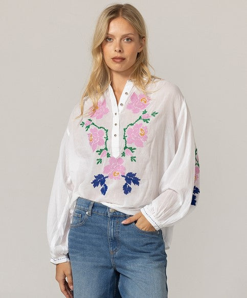 Miss June Jenna Blouse - White