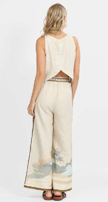 Las Sureneas Linen Pant - Ipanema Beige