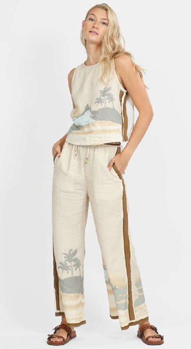 Las Sureneas Linen Pant - Ipanema Beige