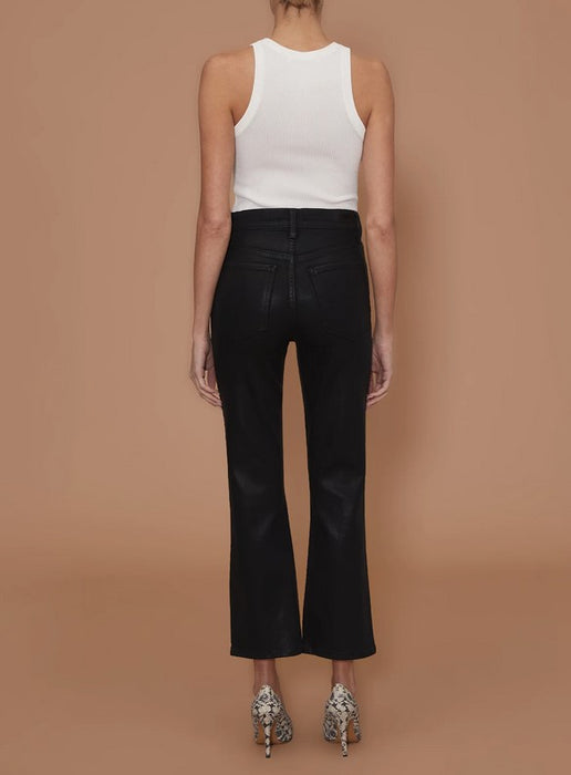 Le Jean Bella Crop Flare - Black Coated