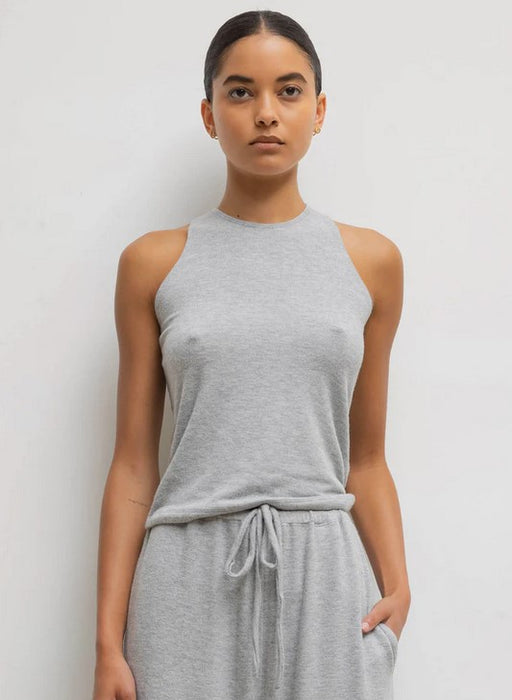 Leset Lauren High Neck Tank - Grey Melange