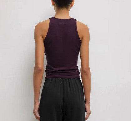 Leset Lauren High Neck Tank - Dark Berry