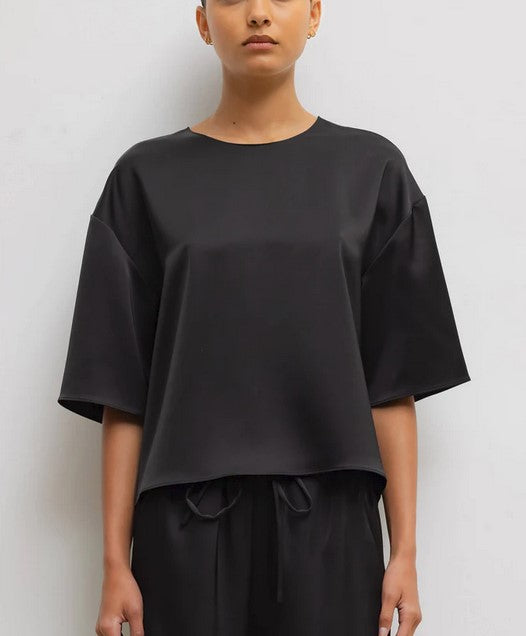 Leset Barb Boxy Tee - Black