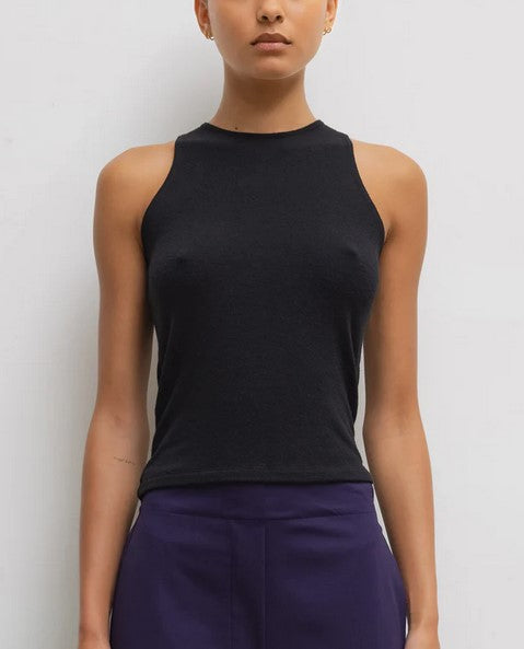 Leset Lauren High Neck Tank - Black