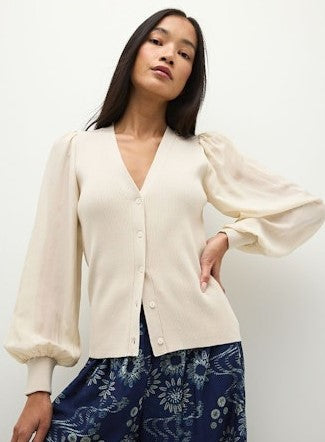 Marie Oliver Landry Cardigan - Porcelain