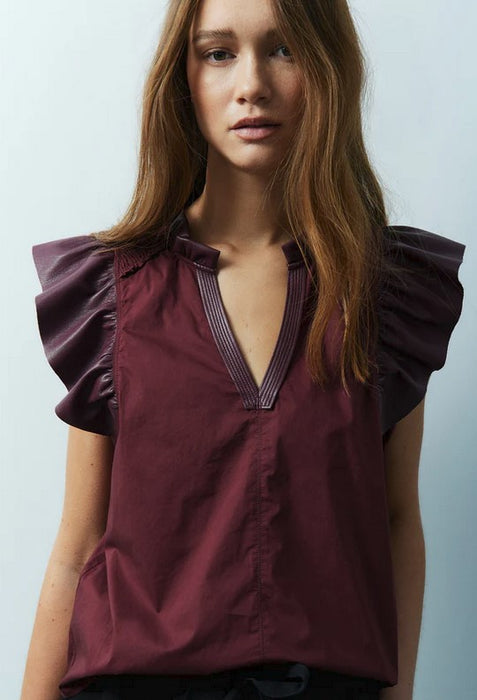 Melissa Nepton Reese Top - Burgundy