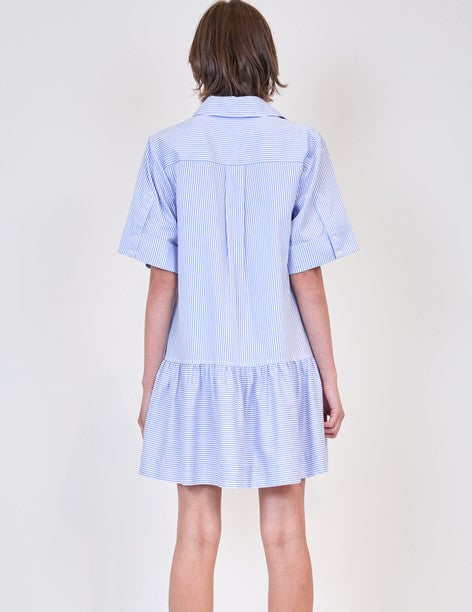 Simkhai Cris Shirt Dress- Blue Hydrangea Stripe