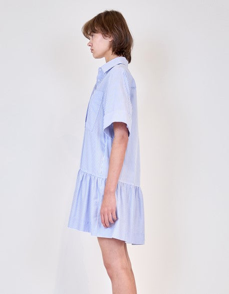 Simkhai Cris Shirt Dress- Blue Hydrangea Stripe