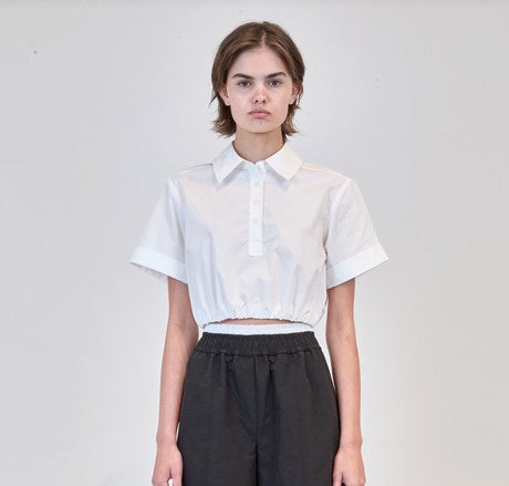 Simkhai Nicky Cropped Shirt - White