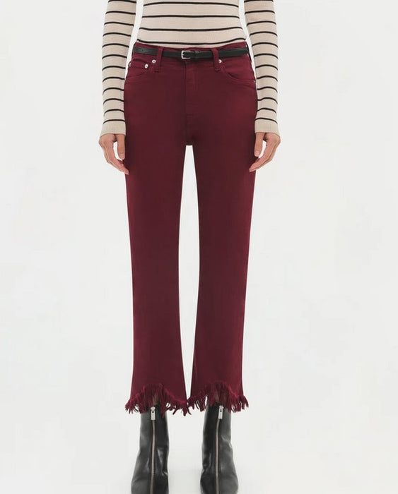 Simkhai River High Rise Straight Jeans - Oxblood