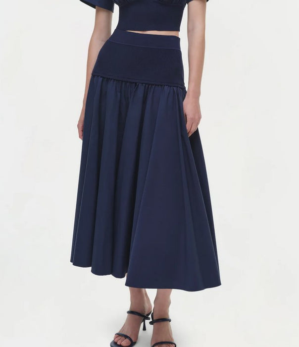 Simkhai Stella Pleated Skirt - Midnight