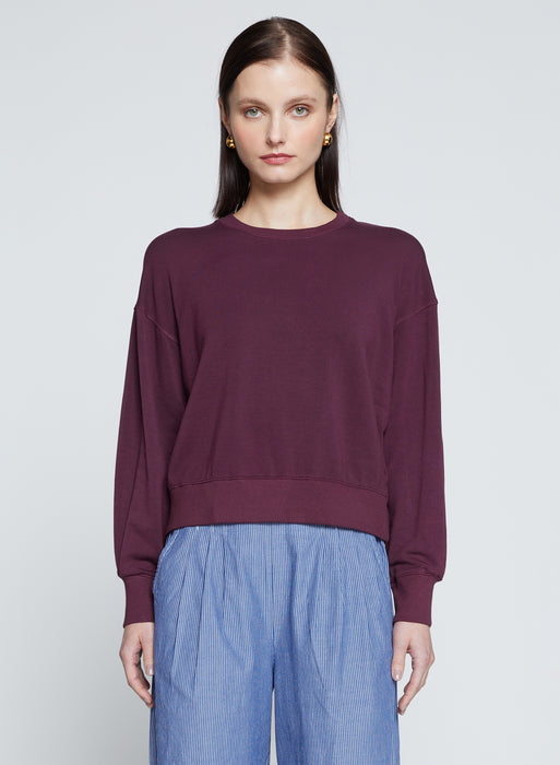 Stateside Softest Fleece Pleated Sweatshirt - Cherry Liquor