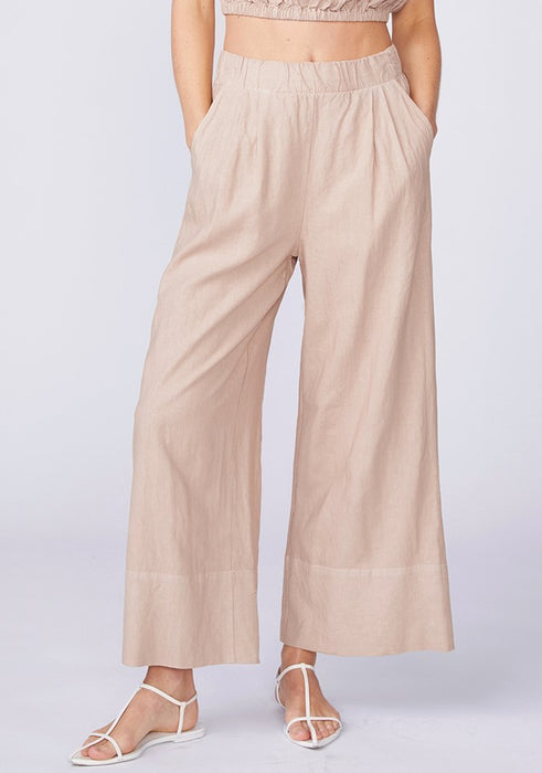 Stateside Fine Poplin Wide Leg Pant - Almond