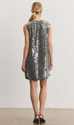 Velvet Katherine Sequin Dress - Gunmetal