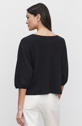 Velvet Rosalie Cozy Rib Top - Black