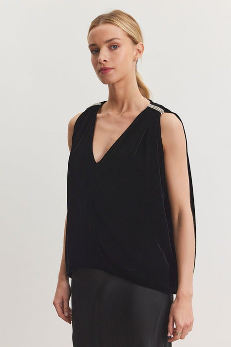 Velvet Adelle Velvet Top - Black