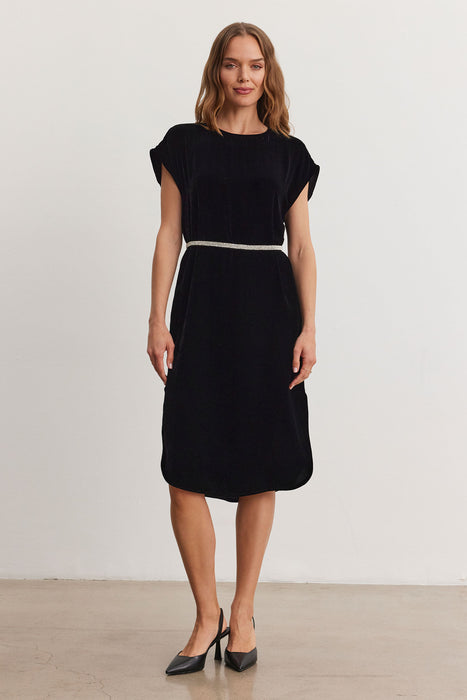 Velvet Harper Velvet Dress - Black