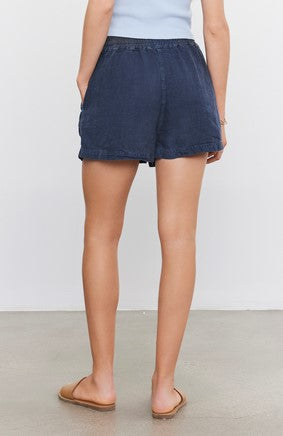 Velvet Sutton Linen Shorts - Shadow