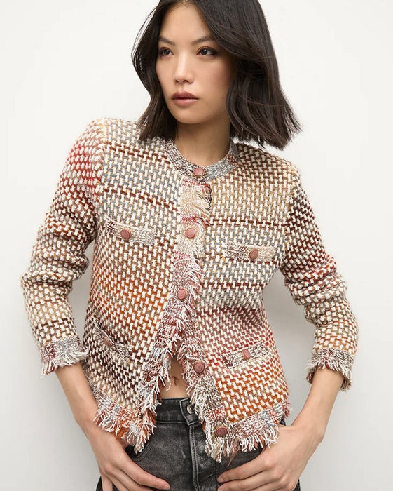 Veronica Beard Sariyah Knit Jacket - Red Multi